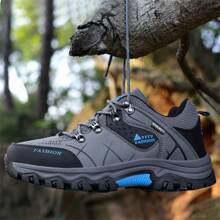 Men's Spring/Summer Hiking Shoes, Outdoor Trekking Shoes, High Quality Low-Top Anti-Slip Gray Boots, Round Toe Lace-Up Casual Shoes