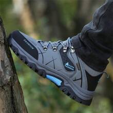 Men's Spring/Summer Hiking Shoes, Outdoor Trekking Shoes, High Quality Low-Top Anti-Slip Gray Boots, Round Toe Lace-Up Casual Shoes