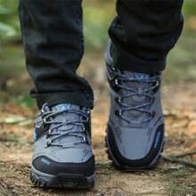 Men's Spring/Summer Hiking Shoes, Outdoor Trekking Shoes, High Quality Low-Top Anti-Slip Gray Boots, Round Toe Lace-Up Casual Shoes