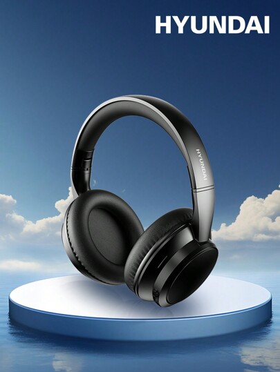 HYUNDAI HYUNDAI HY-T02MAX Bluetooth Headphones, 5.4 HIFI High Definition Sound Quality With Deep Bass, Noise-Proof Microphone, Music, Workout, Gaming, Low Latency, Long Battery Life, Stylish Business Wireless Headset For Smartphones And Tablets