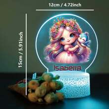 1pc Custom Personalized Table Lamp Night Light Customized Cartoon Princesses And Animals 3D Night Light Toy Acrylic Night Lights Gift For Home Room Decoration Night Light Usb Powered & Battery Operated Optical Illusion Table Lamp With Remote Control Perfect Gift Send To Girls For Valentine's Day, Easter, Christmas Unique Room Decor, Fun And Adorable Nightlight Gifts Birthday Graduation Home Decor Back To School School Supplies,Christmas Gift Supplies