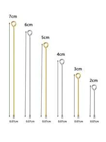 200 件眼头针，用于制作珠宝配件 DIY 耳环 - 金色+白K色(200pcs) - 查看 3