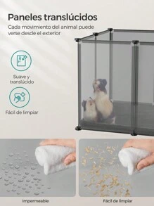 SONGMICS Valla para Mascotas - Gris - Ver 4