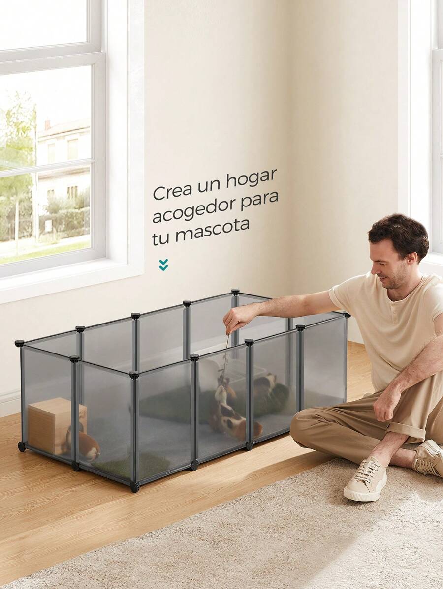 SONGMICS Valla para Mascotas - Gris - Ver 1