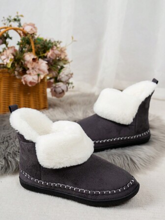 Fluffy & Warm Memory Foam Slippers, Women & Men Indoor/Outdoor Slip-On Slippers, Holiday Gift, Winter Short Boots