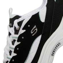 Skechers Women's Shoes Fashion Panda Shoes Thick Bottom Heightening Casual Sports Shoes Retro Lace Chunky Sneakers Women's Shoes 11959-BKW