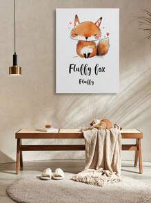 1pc Animal Print Canvas Poster Deer - Elephant - Fox - Wolf - Panda With Hat Wall Art Unframed Canvas Painting - Bedroom, Home Office, Kitchen, Bathroom - Indoor/Outdoor Hanging Art Gifts Birthday Graduation