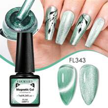 FOUR LILY 7ml 果冻磁性凝胶指甲油 - 粉色、蓝色、紫色闪粉套装，半永久猫眼指甲油，适合美甲沙龙和居家护理 - 彩色 - 查看 8