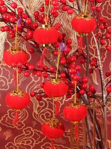 30个中国新年灯笼，红灯笼装饰，DIY吉祥字红灯笼挂饰，适用于农历新年春节装饰，节日挂灯，适用于派对、店铺开业、新年春节、家居装饰、树木装饰