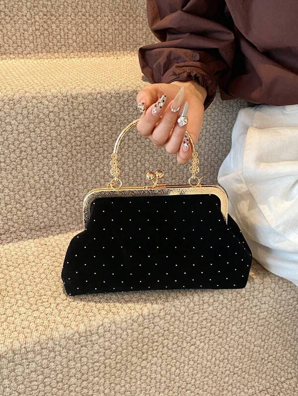 1pc Wine Red Asymmetric Evening Bag, Women Handbag/Shoulder Bag, Autumn/Winter, Tready Party Bags,Perfect For Party, Wedding, Prom, Dinner/Banquet