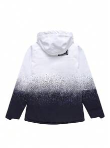 1 قطعة جاكيت تزلج مع كابوت للنساء، دافئة، مقاومة للرياح، مقاومة للماء، متينة، قابلة للتنفس، مرنة، مناسبة لتجهيزات التزلج على لوح واحد/لوحين، ملابس نشاط للنساء والرجال (باستثناء الاكسسوارات) - أبيض وأسود - مشاهدة 7