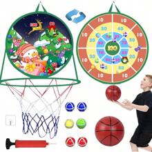 29 英寸儿童圣诞飞镖盘，带粘球和飞镖，室内/户外运动趣味派对游戏玩具，适合送给 3-12 岁男孩和女孩的礼物 - 彩色 - 查看 13