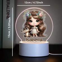 1pc Custom Personalized Table Lamp Night Light Customized Cartoon Princesses And Animals 3D Night Light Toy Acrylic Night Lights Gift For Home Room Decoration Night Light Usb Powered & Battery Operated Optical Illusion Table Lamp With Remote Control Perfect Gift Send To Girls For Valentine's Day, Easter, Christmas Unique Room Decor, Fun And Adorable Nightlight Gifts Birthday Graduation Home Decor Back To School School Supplies,Christmas Gift Supplies