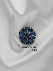 Set de 4 botones metálicos florales ocos con incrustaciones de diamantes, decoración elegante para vestido de novia, abrigo, suéter, blazer, manualidades DIY, joyero, bolso