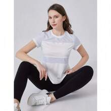 Teen Girl Casual Mesh Short Sleeves, Quick Drying, Breathable, Sweat Absorbing, Cool And Breathable - White - View 1