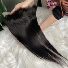 Straight 13x4 Transparent Straight Lace Frontal Natural Color Human Hair Wig Closure With Baby Hair For Women - SNatural - View 7