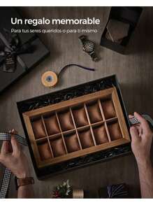 SONGMICS Uhrenboxen & Organizer, Schulanfang Schlafsaal Aufbewahrung, Regalo de Navidad - Nogal rústico - Ver 5