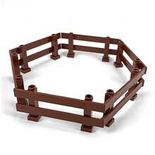 12pcs/Set Building Blocks - Farm Garden Round Arch & Fence, 1X4X2 Ranch Fence, DIY Animal Scene Play, Ideal For Christmas/Birthday Gift, 33303 Brick Elements