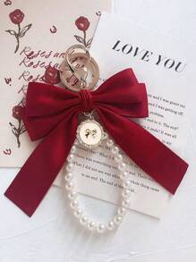 包袋吊坠 包袋配件 仿珍珠钥匙扣 可爱仿珍珠串珠手链钥匙扣 复古饰品 女士和女孩钱包 包包背包 汽车饰品 丝带珍珠吊坠 情人节 情人 - 彩色 - 查看 8