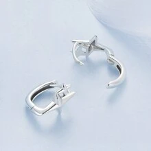 WOSTU 1pair 925 Sterling Silver Beautiful And Elegant Sparkling Star Series Earrings, Inlay Delicate Sparkling Zirconia Stones For Women Fine Jewelry Gift Fit Party Wear - Silver - View 9