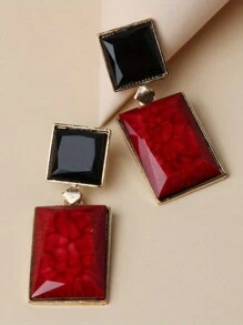 Mode overdreven geometrische vormen, materialen, lichtgewicht hars oorbellen geschikt om sieraden te dragen op dagelijkse feestjes