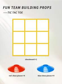 Fun Team Building Props- Tic Tac Toe Game Outdoor, Portable Tic Tac Toe Toss Game With 8 Chess Pieces, For Outdoor Lawn Yard Backyard Carnival Field Team Work Game Props(For Adult Only) - Multicolor - View 11