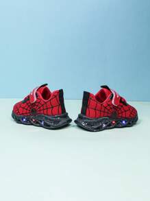 Fashion Spider LED Lighting Breathable Mesh Sports Shoes, Suitable For Boys And Girls - Casual, Shock-Absorbing, All-Season Non-Slip Outdoor Running And Walking Sneakers