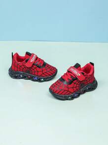 Fashion Spider LED Lighting Breathable Mesh Sports Shoes, Suitable For Boys And Girls - Casual, Shock-Absorbing, All-Season Non-Slip Outdoor Running And Walking Sneakers