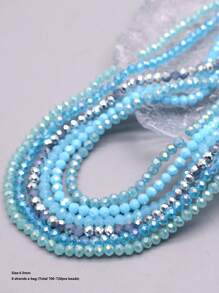 Perline in vetro di cristallo a faccetta Rondelle di circa 4mm, colore di rivestimento, 6 fili / sacchetto, circa 720 pezzi, perline sfuse spaziatrici per la fabbricazione di gioielli fai-da-te, accessori per braccialetti, collane e accessori per abbigliamento