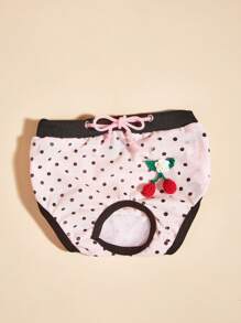 1pc Pet Pink Strawberry Physiological Panties - Pink - View 1