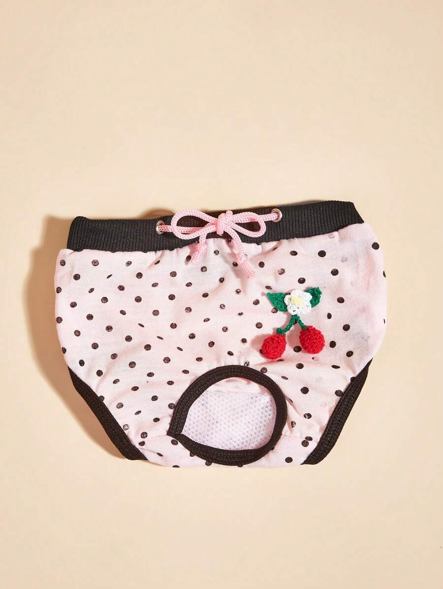 1pc Pet Pink Strawberry Physiological Panties - Pink - View 1