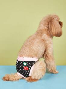 1pc Pet Pink Strawberry Physiological Panties - Pink - View 9