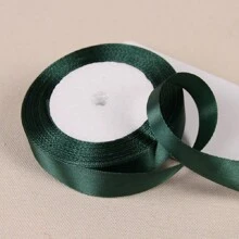 1pc Black Green Ribbon Handmade DIY Rose Flower Ribbon 21meters Long Polyester Webbing Packaging Webbing, Home Decor, Scene Decor, Theme Party Decor