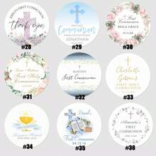 100 unidades de etiquetas personalizadas con nombre primera comunión, pegatinas primera comunión, resistentes al agua de 1,5 a 3 pulgadas - primera comunion - Ver 6