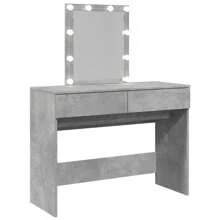 Dressing Table Concrete Grey 100x40x130 Cm Modern Vanity Furniture With Storage Drawer And Mirror - Grey - View 7