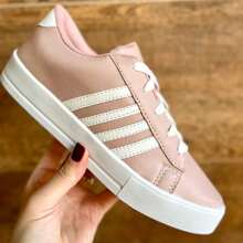 Women's Casual Low Top Sneakers White Black Nude Striped Gym Walking Shoes New Arrival - 乾枯玫瑰色 - 查看 6