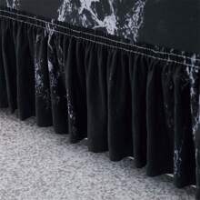 Christmas [US Local Warehouse] 1pc High-End Elegant Minimalist Marble Texture Sofa Cover, Luxurious Refined Living, Fashionable Graceful, Refresh Home Decor, Protect Furniture, Stretchy Fabric & Ruffled Skirt Design, Suitable For Home, Hotel, Meeting Room, Apartment, Party, Restaurant, Cafe, All Seasons [US Local Warehouse, Fast Delivery]Home Decor Gift For New Year