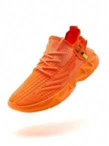 Baskets hommes Chaussures de course sur route à lame antidérapante, maille respirante. Chaussures de sport légères pour la gym, l'entraînement et la marche. mode jeune, style basket street. Couleur orange