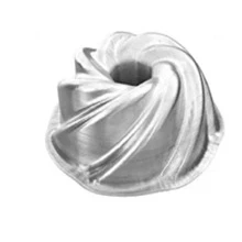 Kit 2 Decorated Swiss Cake Molds, Swiss Cake Pie Mold + Volcano Cake Mold With Filled Tube In The Middle - Silver - View 6