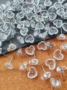 200/100pcs/50pcs Clear Heart Shape Push Pins,Thumbtacks For Drawing, Painting, Bulletin Board, Opening Ceremony & Graduation Party Decoration Accessories