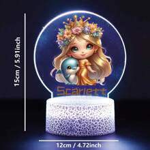 1pc Custom Personalized Table Lamp Night Light Customized Cartoon Princesses And Animals 3D Night Light Toy Acrylic Night Lights Gift For Home Room Decoration Night Light Usb Powered & Battery Operated Optical Illusion Table Lamp With Remote Control Perfect Gift Send To Girls For Valentine's Day, Easter, Christmas Unique Room Decor, Fun And Adorable Nightlight Gifts Birthday Graduation Home Decor Back To School School Supplies,Christmas Gift Supplies
