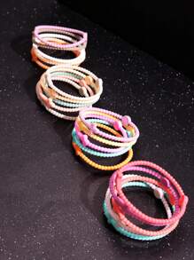 Set de 10 piezas de brazaletes elásticos de silicona multicolor personalizados de moda para hombres, joyería para deportes al aire libre