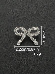 6 件/套时尚水晶蝴蝶结金属纽扣，女士婚纱、西装、夹克、毛衣装饰，衣服、包、毛绒玩具、缝纫 DIY 配件