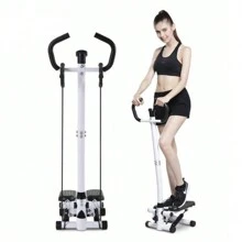 Twist Stepper entrenamiento avanzado Cardio Mini máquina de escalada paso a paso muslo con banda de resistencia - Blanco y Negro - Ver 1