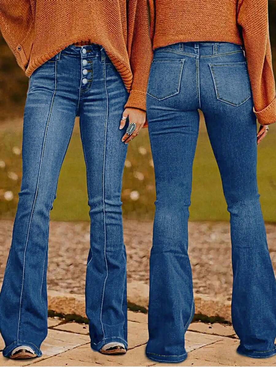 Jeans de mezclilla lavables de ajuste ceñido y sexy para mujer - Moda elegante y cómoda para cualquier ocasión en verano - Azul Marino - Ver 1