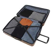 Skyline Hardside Large Checked Suitcase Hardshell 8-Wheel Spinner Luggage, Brown - 1 - View 8