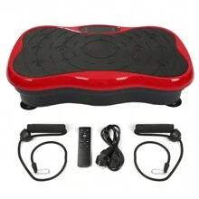 Placa vibratoria mariposa - fitness - 10 programas - con altavoz USB - negro rojo - Ver 5