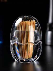 1pc Transparent Acrylic Toothpick Holder With Lid, Simple Toothpick Dispenser, Portable Toothpick Storage Box, Suitable For Home, Kitchen, Restaurant Commercial Dental Floss Storage Box - Multicolor - View 7