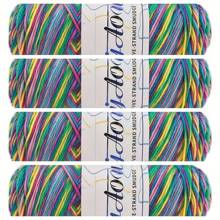 4 Ovillos de 5 cabos de Hilo de leche para bebé multicolor degradado, peso grueso para manualidades DIY como muñecas, bufandas, zapatos