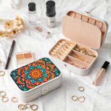 1pc DIY Diamond Painting Jewelry Box, Mandala Diamond Painting Kit With Mandala Flower Pattern, Round And Asymmetrical Diamond Shapes, PU Leather Storage Box Perfect For Travel And Jewelry Organization, Christmas Gift